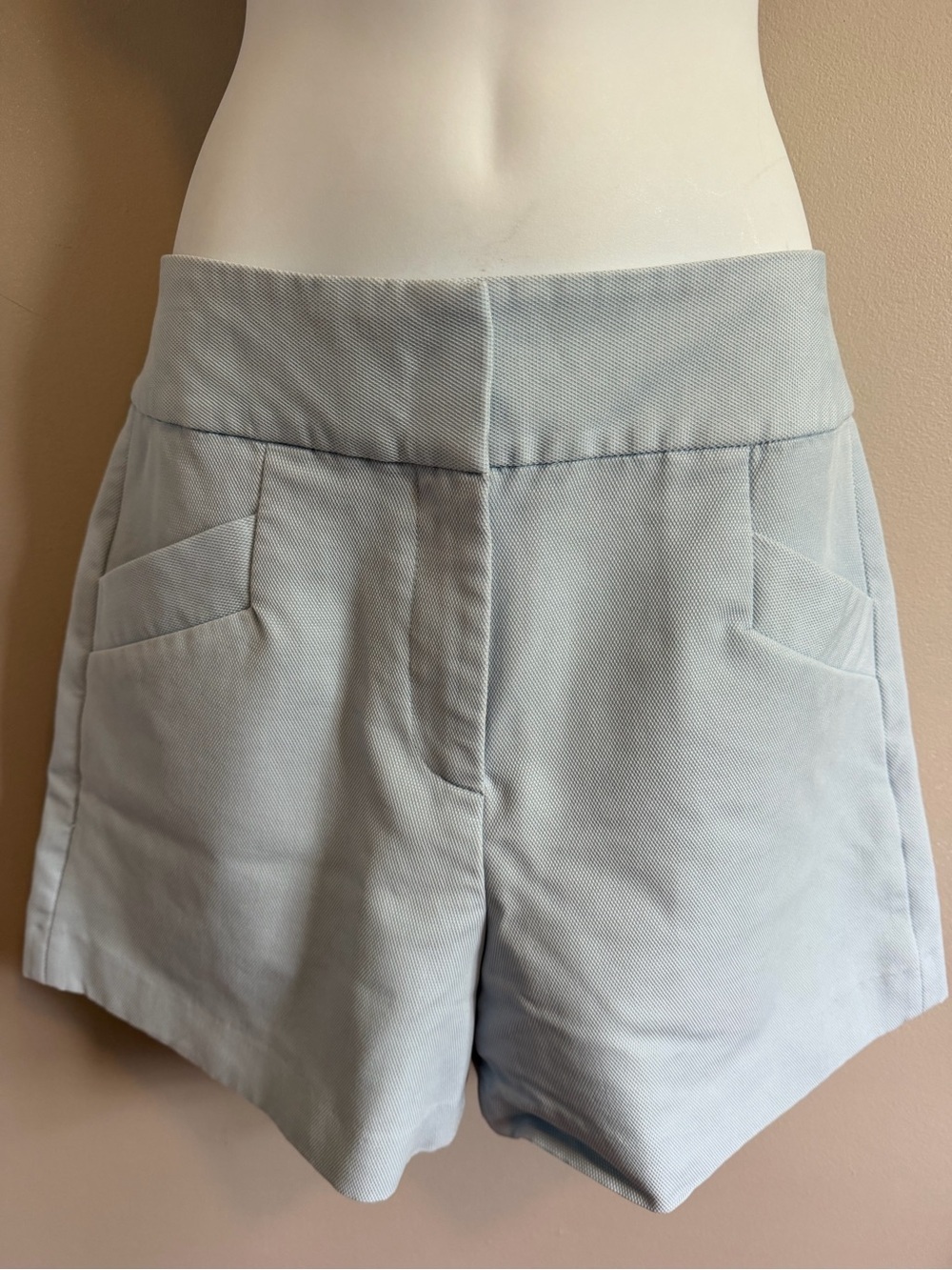 Club Monaco Baby Blue Textured Lined Tailored Shorts Size 4